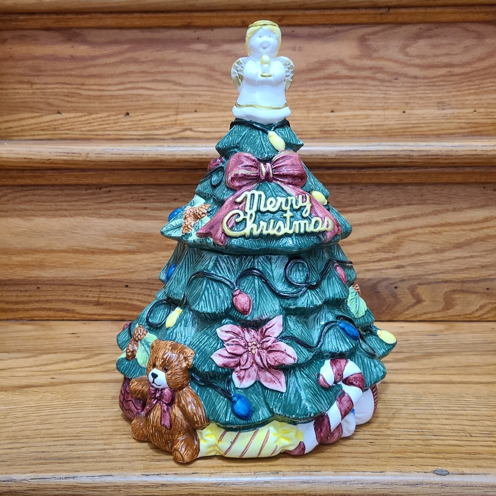 Vintage Christmas tree cookie jar